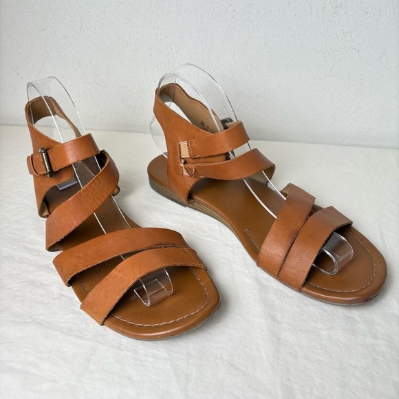 FRANCO SARTO Genji Leather Sandals Cognac Boho Minimalist Neutral 9 - Picture 7 of 16